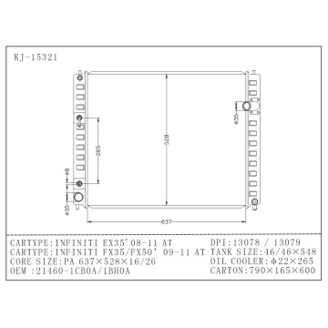 Auto Radiator for Infiniti Ex35′ 08-11 at